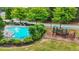 Community pool and playground surrounded by lush landscape at 6571 Splitpine Ct, Atlanta, GA 30349