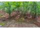 Serene backyard with mature trees and a stone patio, offering a private outdoor space at 3075 Oakvale Hts, Decatur, GA 30034