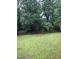 The lush backyard features mature trees and lawn at 604 Pepperwood Ln, Stone Mountain, GA 30087