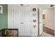 A charming Bedroom closet with unique animal decor and carpeted floors at 631 Avondale Creek Dr, Decatur, GA 30032