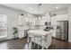 Well-lit kitchen with an island, stainless steel appliances, and modern white cabinetry at 631 Avondale Creek Dr, Decatur, GA 30032