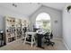 Charming home office with built in bookcases, vaulted ceilings, and natural light at 174 Saint Georges Ct, Suwanee, GA 30024