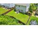 Aerial view of the fenced backyard featuring a well-manicured lawn and trampoline at 4230 Old Cherokee St, Acworth, GA 30101