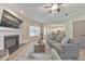 Inviting living room with fireplace, hardwood floors, and an open layout at 4230 Old Cherokee St, Acworth, GA 30101