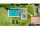 A bird's eye of an in-ground pool with hot tub at 10975 Hutcheson Ferry Rd, Chattahoochee Hills, GA 30268