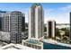 Stunning aerial view showcases city skyline with tall apartment building at 1280 W Peachtree Nw St # 1013, Atlanta, GA 30309