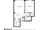 Floor plan of the unit showing the layout of the living room, bedroom, kitchen, and bathroom at 1280 W Peachtree Nw St # 1013, Atlanta, GA 30309