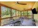 Screened in patio featuring patio furniture, lights, and a ceiling fan at 1380 Heritage Glen Dr, Marietta, GA 30068