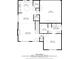 Detailed floor plan of the first level, showing layouts of kitchen, living room, and bedroom at 753 Cambron Commons Trce, Suwanee, GA 30024