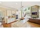 Gourmet kitchen with stainless steel appliances, granite countertops, and view to living room at 963 Manor Parc Dr, Decatur, GA 30033