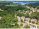 Overhead shot of neighborhood with Lake Allatoona in the background at 1348 Bridgemill Ave, Canton, GA 30114