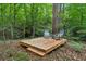 Wooden deck sitting among the trees in this beautiful backyard at 1348 Bridgemill Ave, Canton, GA 30114