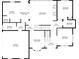 This is the first floor blueprint showing kitchen, living room, dining area, bedrooms, garage and bathrooms at 1348 Bridgemill Ave, Canton, GA 30114