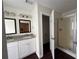 Bathroom featuring a double vanity, shower with glass door, and modern fixtures at 363 Chadwick, Stockbridge, GA 30281