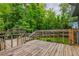 Large wooden deck with multiple levels and stairs overlooking the green backyard at 288 Shire Way, Lawrenceville, GA 30044
