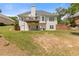 Well-maintained backyard with a deck, brick accents, and patio space at 5791 Epping Ct, Douglasville, GA 30135