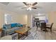 Cozy finished basement featuring a living area and kitchenette, perfect for recreation at 5791 Epping Ct, Douglasville, GA 30135