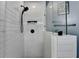 Modern bathroom with walk-in shower featuring subway tile at 950 W Peachtree Nw St # 911, Atlanta, GA 30309