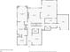 Floor plan showcasing the layout of the home's first floor including a kitchen, living room, and primary bedroom at 10350 Alvin Rd, Johns Creek, GA 30022