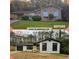 Updated exterior with white paint, dark trim, new garage door, landscaping, and front porch at 2400 Glenrock Dr, Decatur, GA 30032