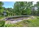 Backyard view of a swimming pool with mature trees surrounding the property at 1095 Dallas Nebo Rd, Dallas, GA 30157