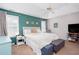 Spacious main bedroom with trey ceilings, carpet floors and multiple windows at 3514 Ethridge Nw Ln, Kennesaw, GA 30144