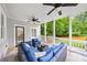 Inviting covered patio featuring comfortable seating and ceiling fans at 66 Mobile Ne Ave, Atlanta, GA 30305