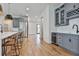 The modern kitchen showcases stainless steel appliances and a wine bar at 1240 Hayes Sq, Peachtree City, GA 30269