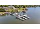 Picturesque aerial view highlighting the lakefront community with numerous docks and recreational opportunities at 3222 Bay View Dr, Jonesboro, GA 30236