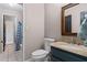 Bathroom featuring tile floors, vanity with granite countertop, and tub/shower at 3222 Bay View Dr, Jonesboro, GA 30236