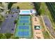 Aerial view of the community pool and tennis courts, surrounded by trees at 6317 Benbrooke Overlook Nw, Acworth, GA 30101