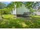 Spacious backyard featuring green lawn and mature trees behind the house at 5250 Forest Downs Ln, Atlanta, GA 30349