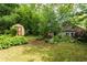 Private backyard with lush greenery, shed, and inviting space at 364 Brooks Ne Ave, Atlanta, GA 30307