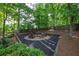 Backyard fire pit with seating and stone path at 3004 High Vista Walk, Woodstock, GA 30189