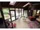 Bright sunroom with tiled floors, comfortable seating, and views of the garden at 3353 Greenfield Dr, Marietta, GA 30068