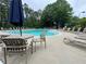 Large community pool with multiple chairs and umbrellas for residents at 218 Osmanthus Way, Canton, GA 30114