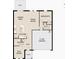 First floor plan featuring dining area, kitchen, flex room, and two-car garage at 7791 Sudbury Cir, Covington, GA 30014