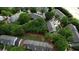 An aerial perspective revealing the community layout amid lush greenery at 2160 Dillard Xing, Tucker, GA 30084