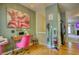 Bright office with zebra artwork, desk area, and decoratively painted walls at 2160 Dillard Xing, Tucker, GA 30084