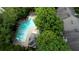 Overhead view of large community pool with sun loungers and gazebo at 2160 Dillard Xing, Tucker, GA 30084