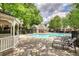 The pool area with changing facilities offers a clean and refreshing space at 2160 Dillard Xing, Tucker, GA 30084