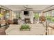 Spacious living room with fireplace, windows and comfortable furniture at 525 E Main St, Buford, GA 30518