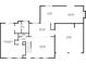 First floor layout featuring an open-concept kitchen, dining area, living room, and garage at 165 Colony Cir, Canton, GA 30114