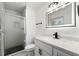 This bathroom features a walk-in shower, sleek fixtures, and a modern lighted mirror at 2702 Galaxy Ct, Decatur, GA 30034
