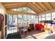 Enclosed porch with large windows, tile floors, a vaulted ceiling and views of the backyard at 1830 Brandy Se Ln, Conyers, GA 30013