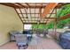Spacious covered patio with comfortable seating, a dining table, and a grill, ideal for outdoor entertaining at 267 Somerlane Pl, Avondale Estates, GA 30002