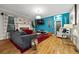 Cozy living room featuring a fireplace and comfortable seating area at 6217 Millstone Trl, Douglasville, GA 30135