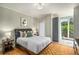 Serene bedroom featuring a private balcony, soft lighting, and a cozy atmosphere at 130 26Th Nw St # 415, Atlanta, GA 30309