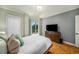 Well-lit bedroom showcasing a wooded view, a comfortable bed, and modern amenities at 130 26Th Nw St # 415, Atlanta, GA 30309