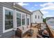 Relaxing outdoor deck offers comfortable seating and stylish decor at 2003 Haley Walk, Woodstock, GA 30188